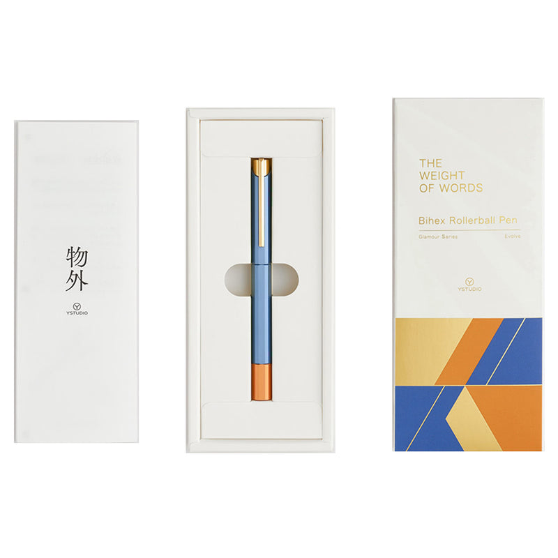 YSTUDIO, Rollerball Pen - Glamour Series Evolve Bihex BLUE GIN.