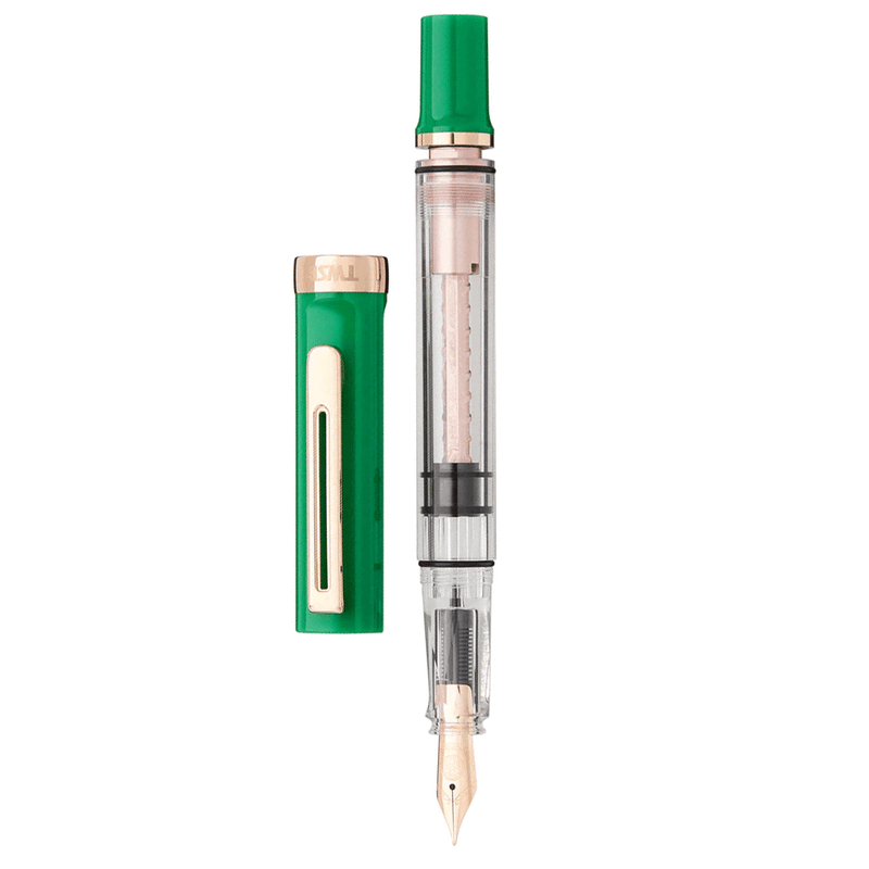 TWSBI, Fountain Pen Set - ECO T ROYAL JADE ROSEGOLD With MIDNIGHT BLUE INK.