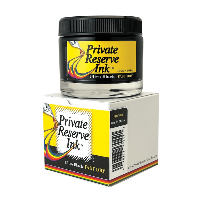 PRIVATE RESERVE, Ink Bottle - FAST DRY Inks ULTRA BLACK (60mL).