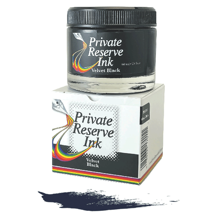 PRIVATE RESERVE, Ink Bottle - PREMIUM Inks VELVET BLACK (60mL).