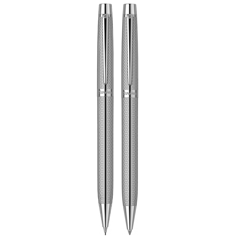 SCRIKSS, Ballpoint Pen + Mechanical Pencil Set - VENUS 722 CHROME CT.