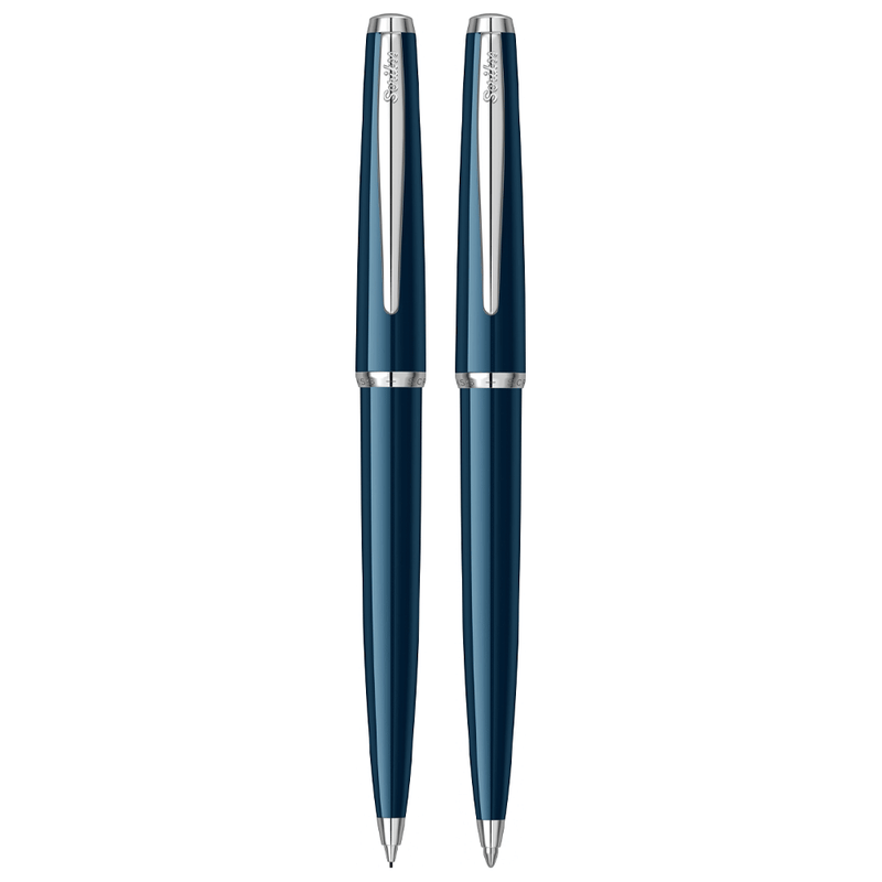 SCRIKSS, Ballpoint Pen + Mechanical Pencil Set - VINTAGE 33 BLUE CT.