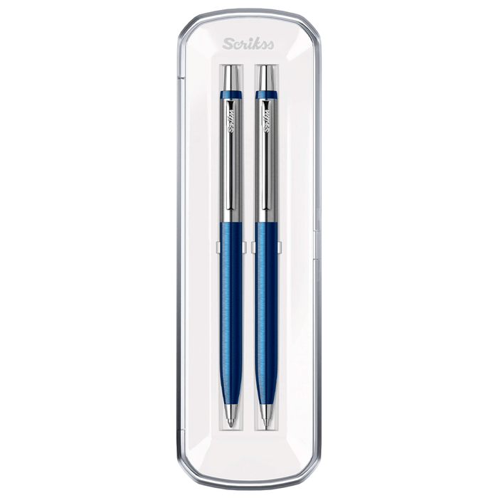 SCRIKSS, Ballpoint Pen + Mechanical Pencil Set - VINTAGE 51 BLUE CT.