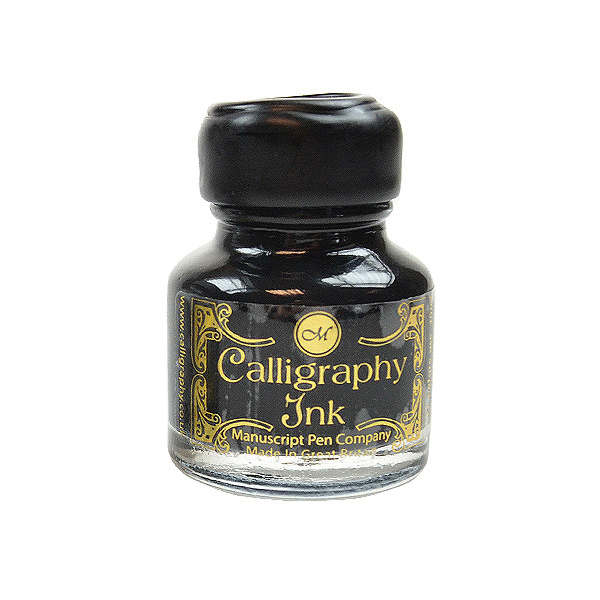MANUSCRIPT, Ink Bottle - CALLIGRAPHY GIFT INK With Wax Seal Top BLACK (30mL).