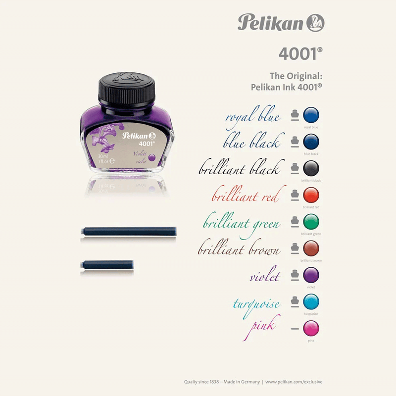 PELIKAN, Ink Bottle - 4001 BRILLIANT BROWN (30mL).