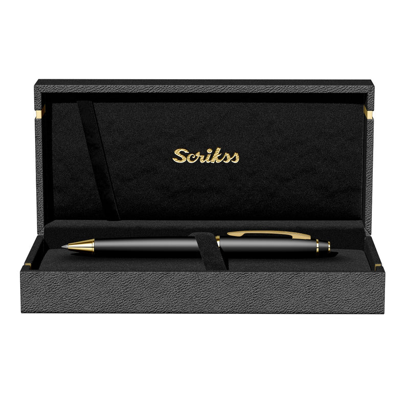 SCRIKSS, Ballpoint Pen - NOBLE 35 BLACK GOLD.