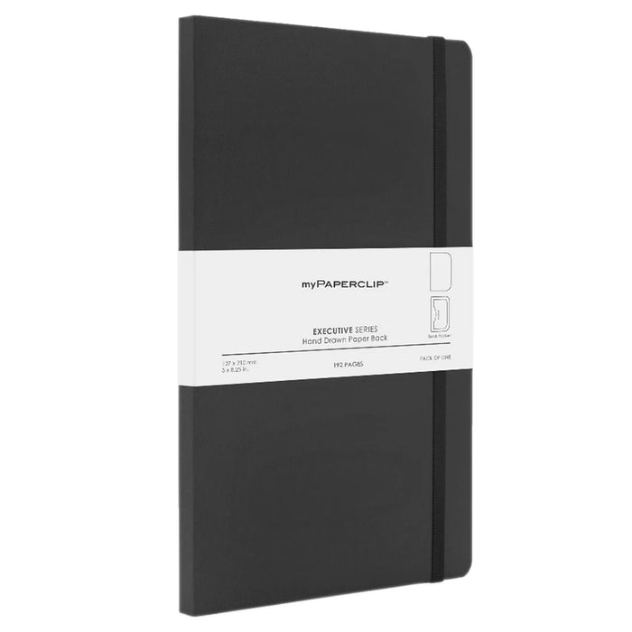 myPAPERCLIP, NoteBook - EXECUTIVE Series 192 Pages BLACK 80 Gsm.
