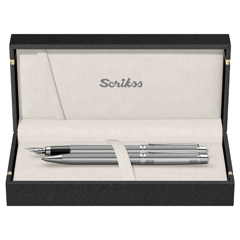 SCRIKSS, Fountain + Ballpoint Pen Set - VENUS 722 CHROME CT.