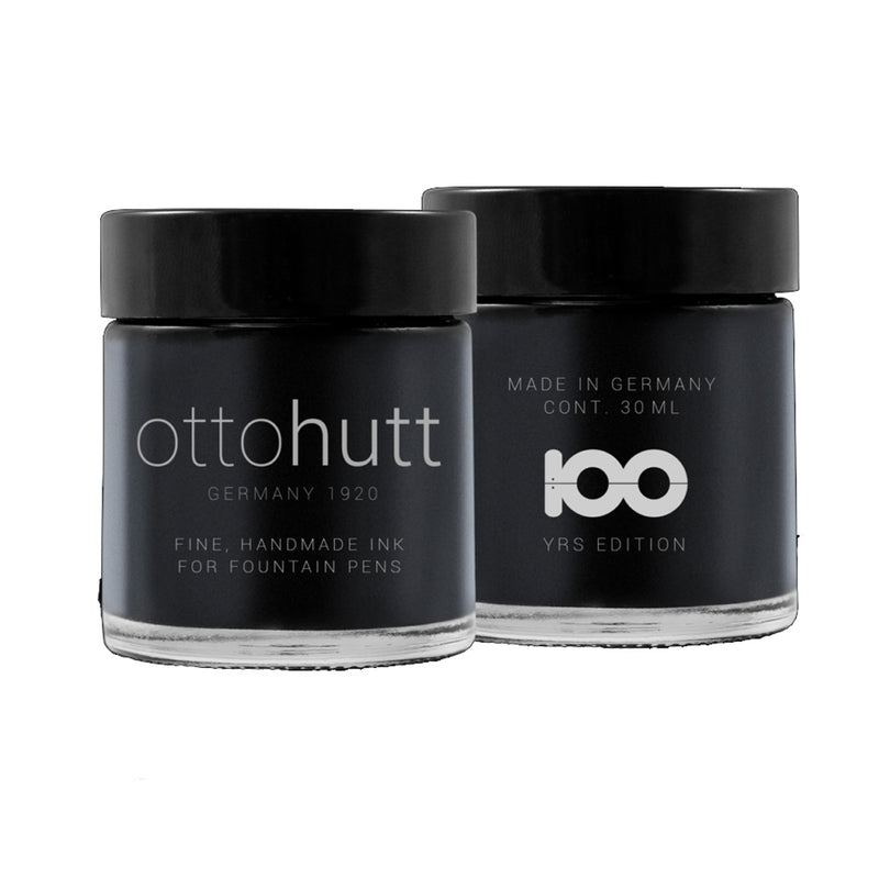 OTTO HUTT, Ink Bottle - 100 YEARS Handmade Ink BLACK PERMANENT (30mL).