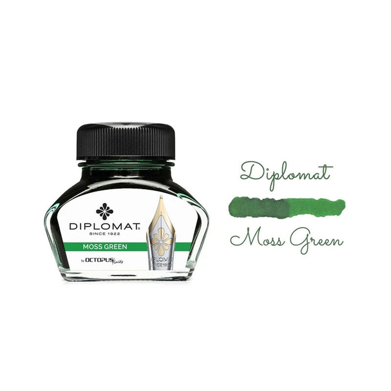 DIPLOMAT, Ink Bottle - OCTOPUS MOSS GREEN (30mL). 1