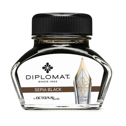 DIPLOMAT, Ink Bottle - OCTOPUS SEPIA BLACK (30mL). 