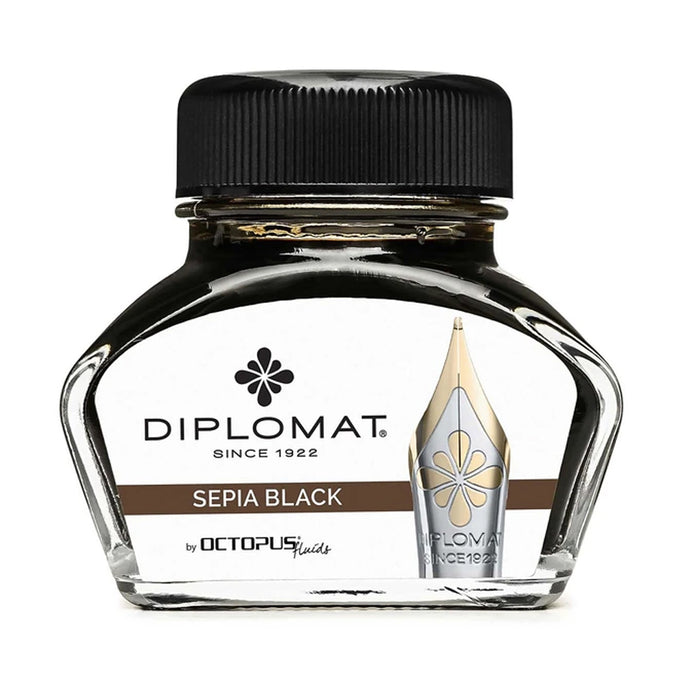 DIPLOMAT, Ink Bottle - OCTOPUS SEPIA BLACK (30mL). 