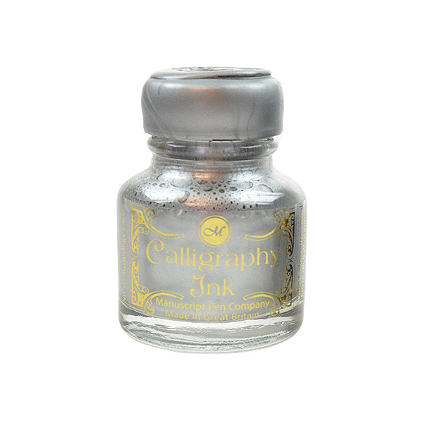 MANUSCRIPT, Ink Bottle - CALLIGRAPHY GIFT INK With Wax Seal Top SILVER (30mL).